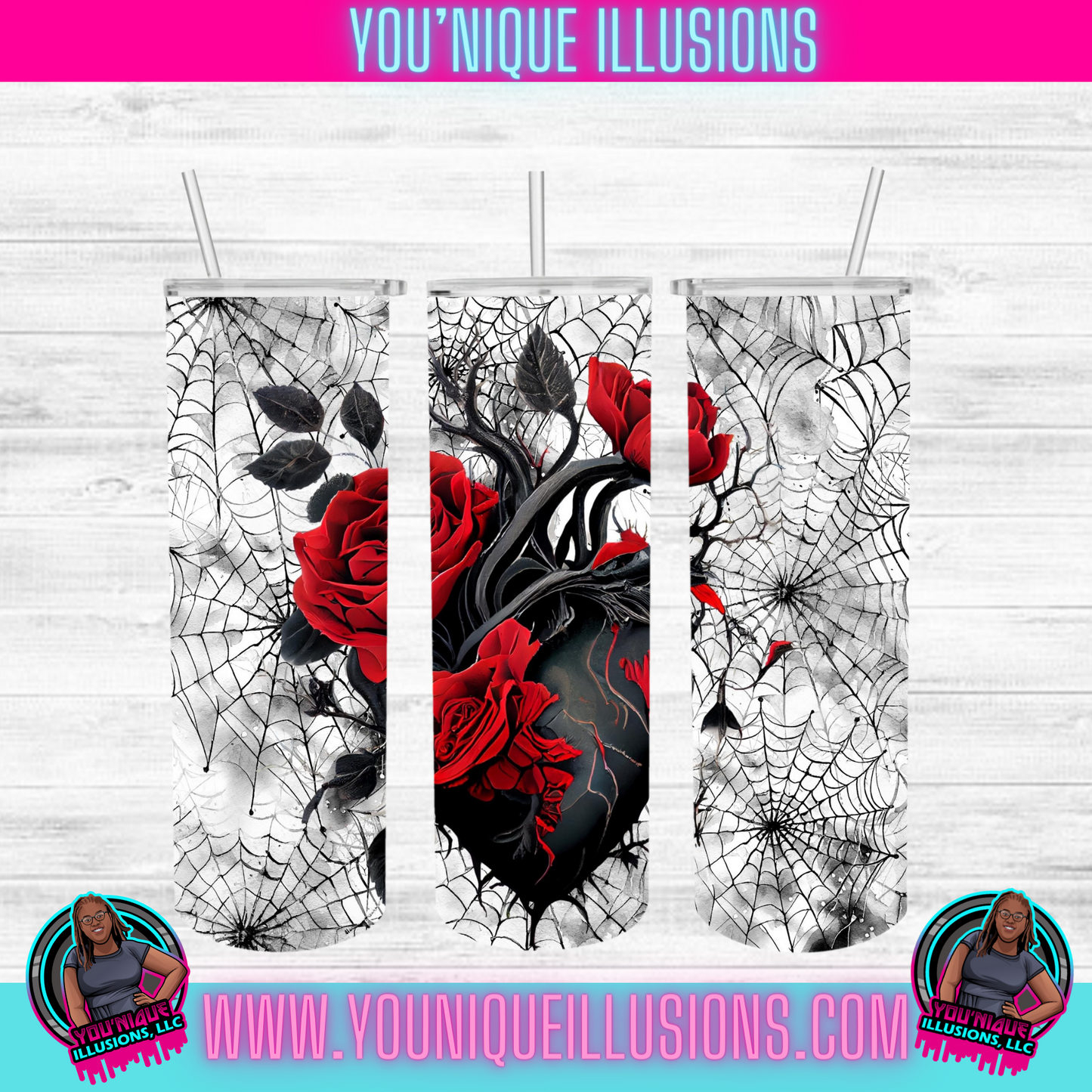 Black Heart Tumbler