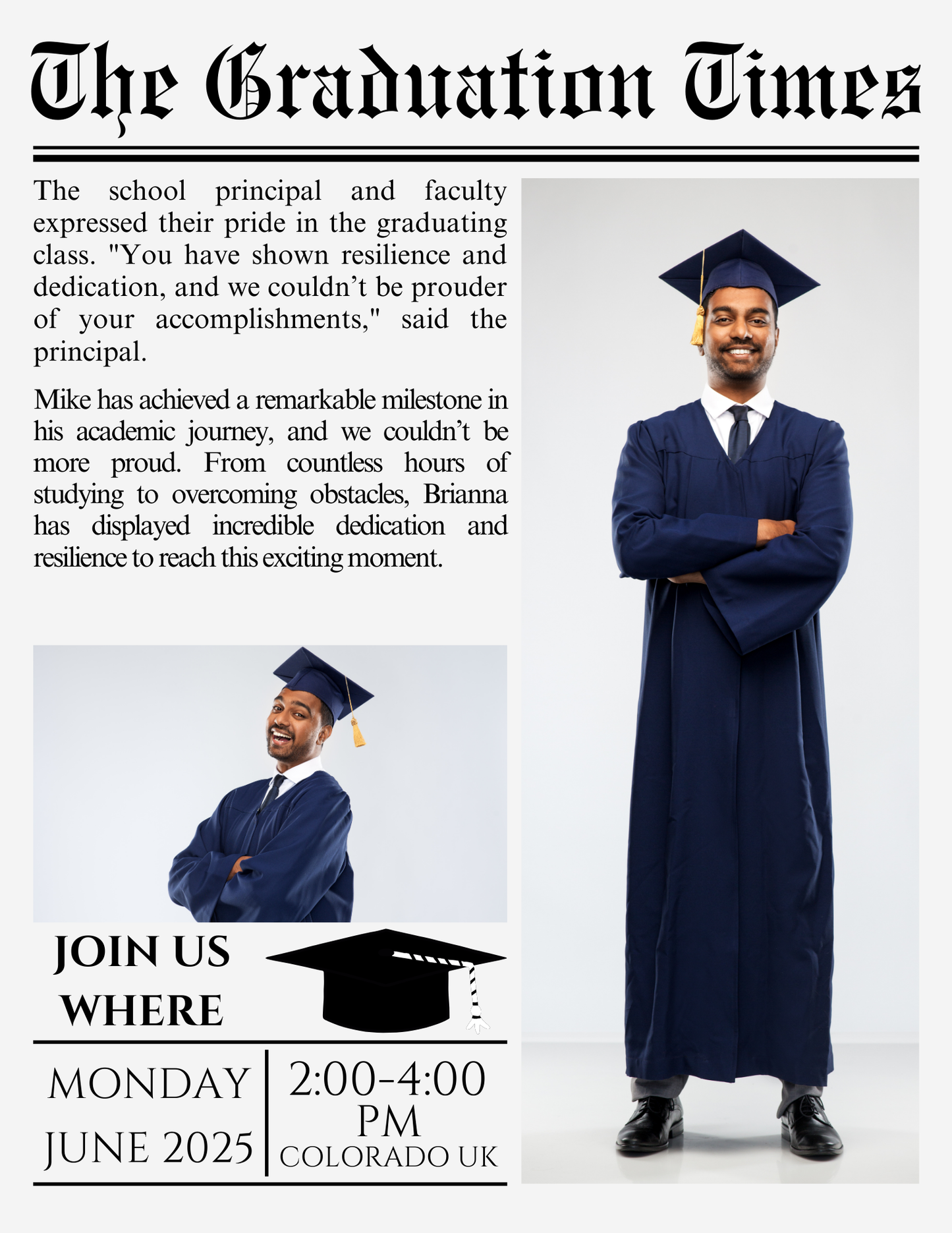 Newspaper Prop/Announcement