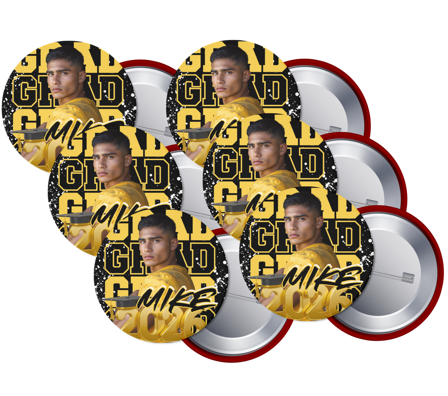 Graduation Buttons - Custom Family Celebration Pins