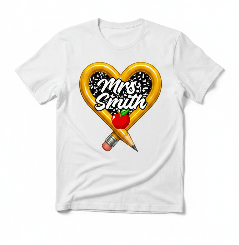 Teacher Heart Personalized T-Shirt