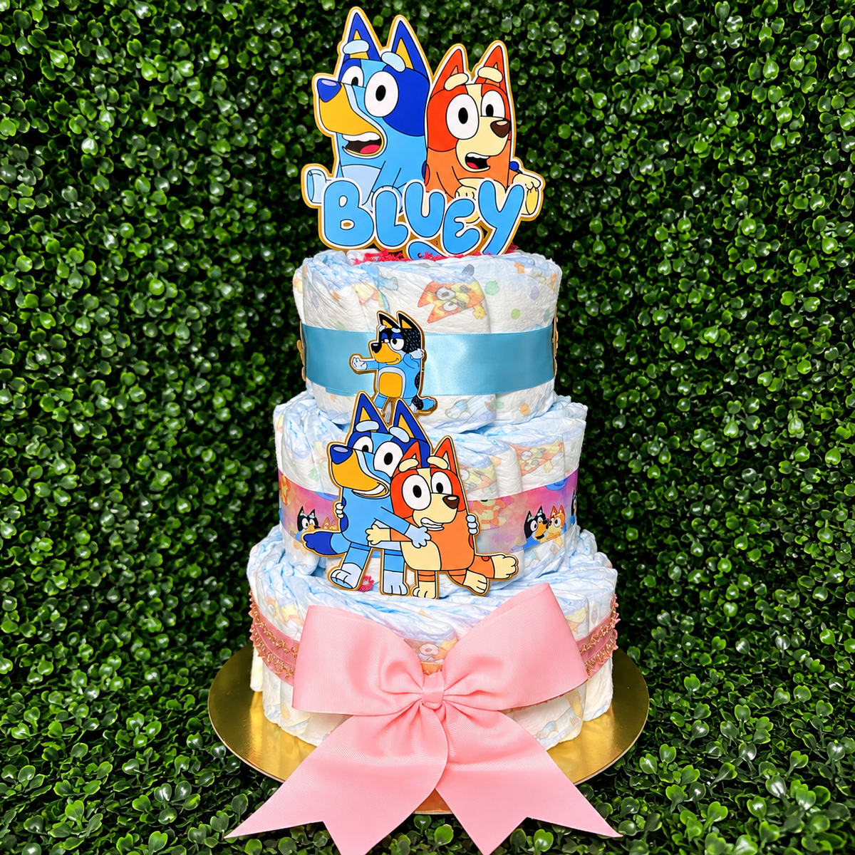 Personalized diaper cake baby shower centerpiece, additional product view