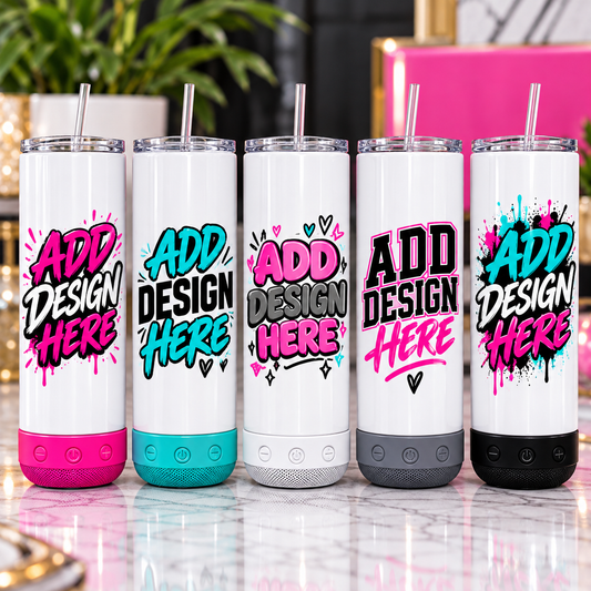 Personalized Bluetooth speaker travel tumbler, alternate product view