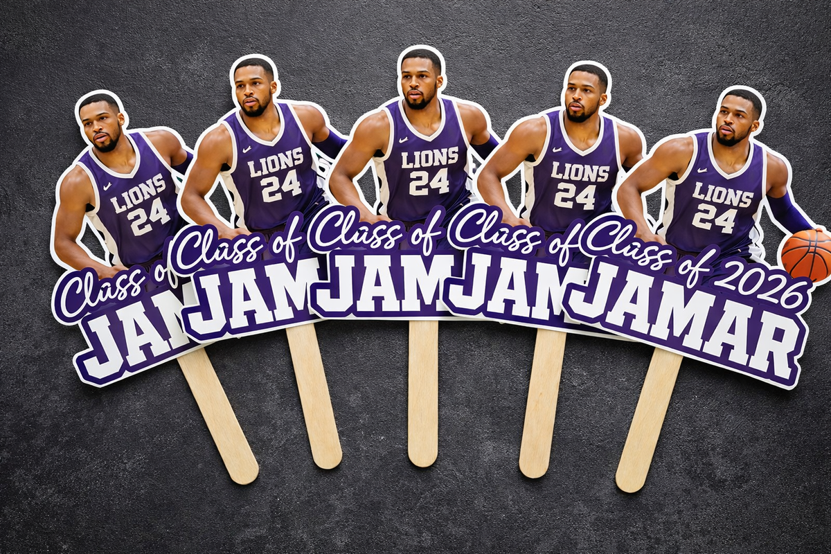 Custom cardstock fan personalized for sports graduation and celebrations