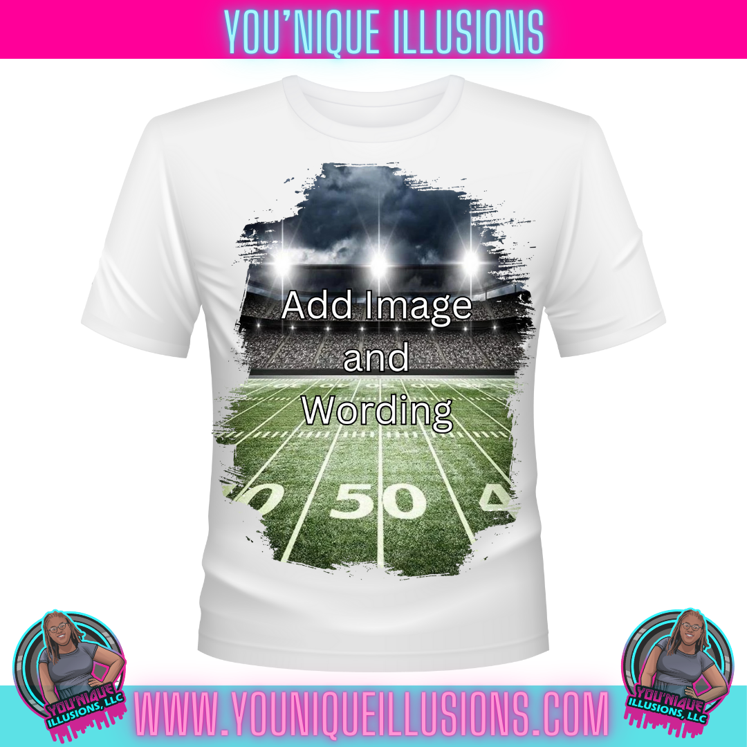 Custom personalized center print football shirt
