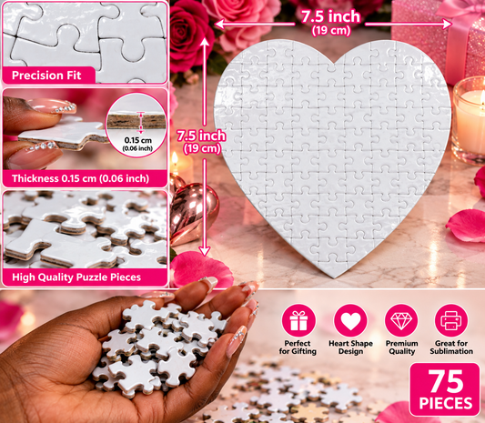 Personalized heart-shaped picture puzzle, alternate view