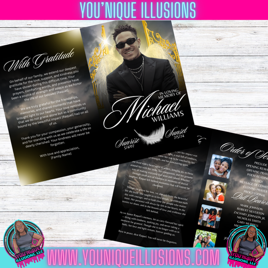 Custom memorial obituary program