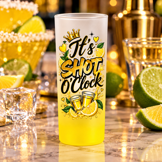 Custom ombre frosted shot glass for party favors, second view
