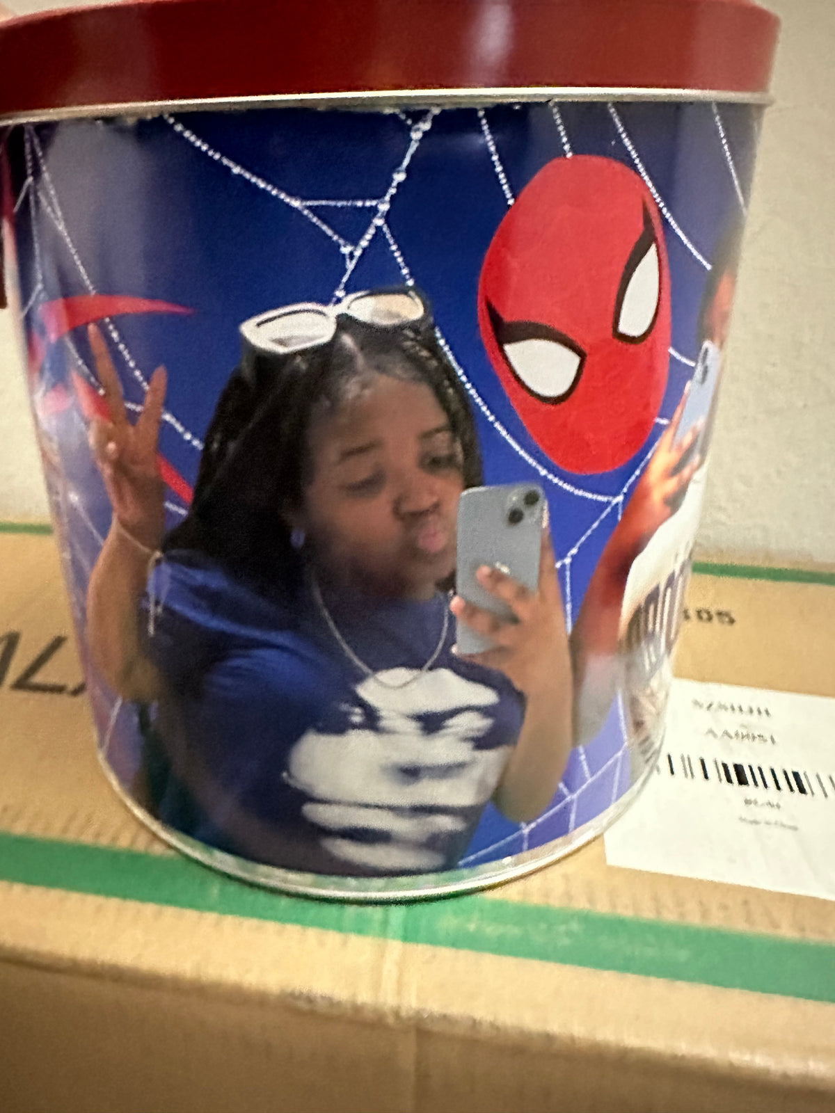 Custom personalized popcorn tin for gifts and celebrations