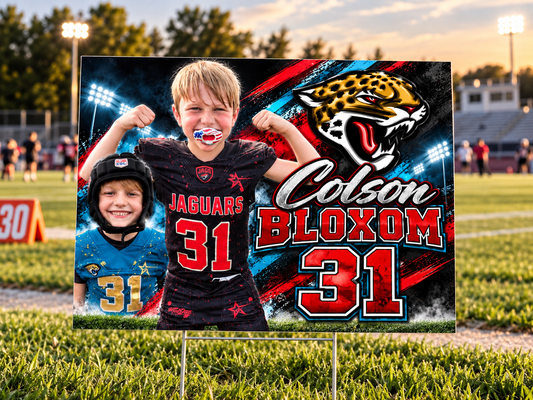 Custom printed yard sign design example for personalized outdoor displays