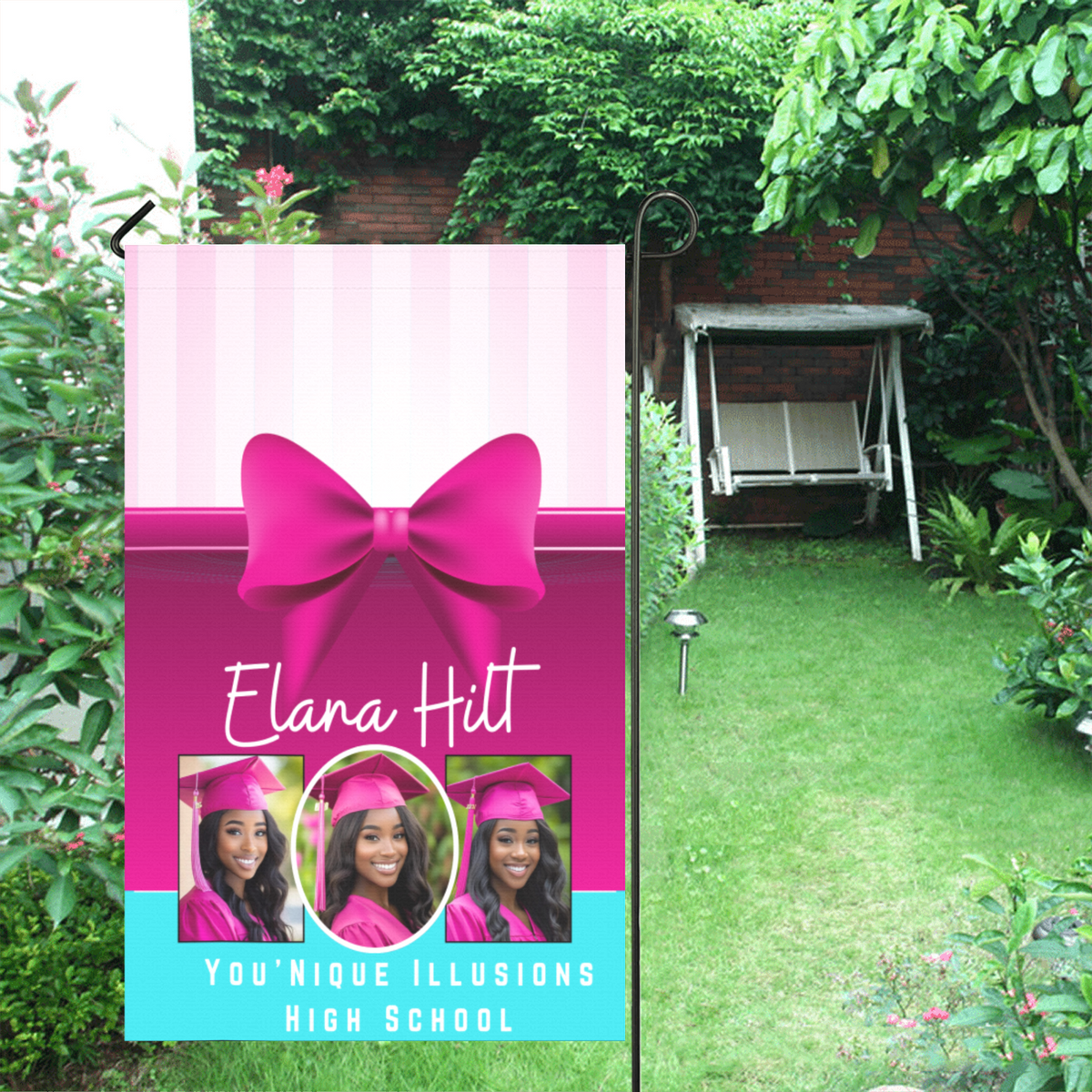 Personalized graduation garden flag 12x18 inches for graduate