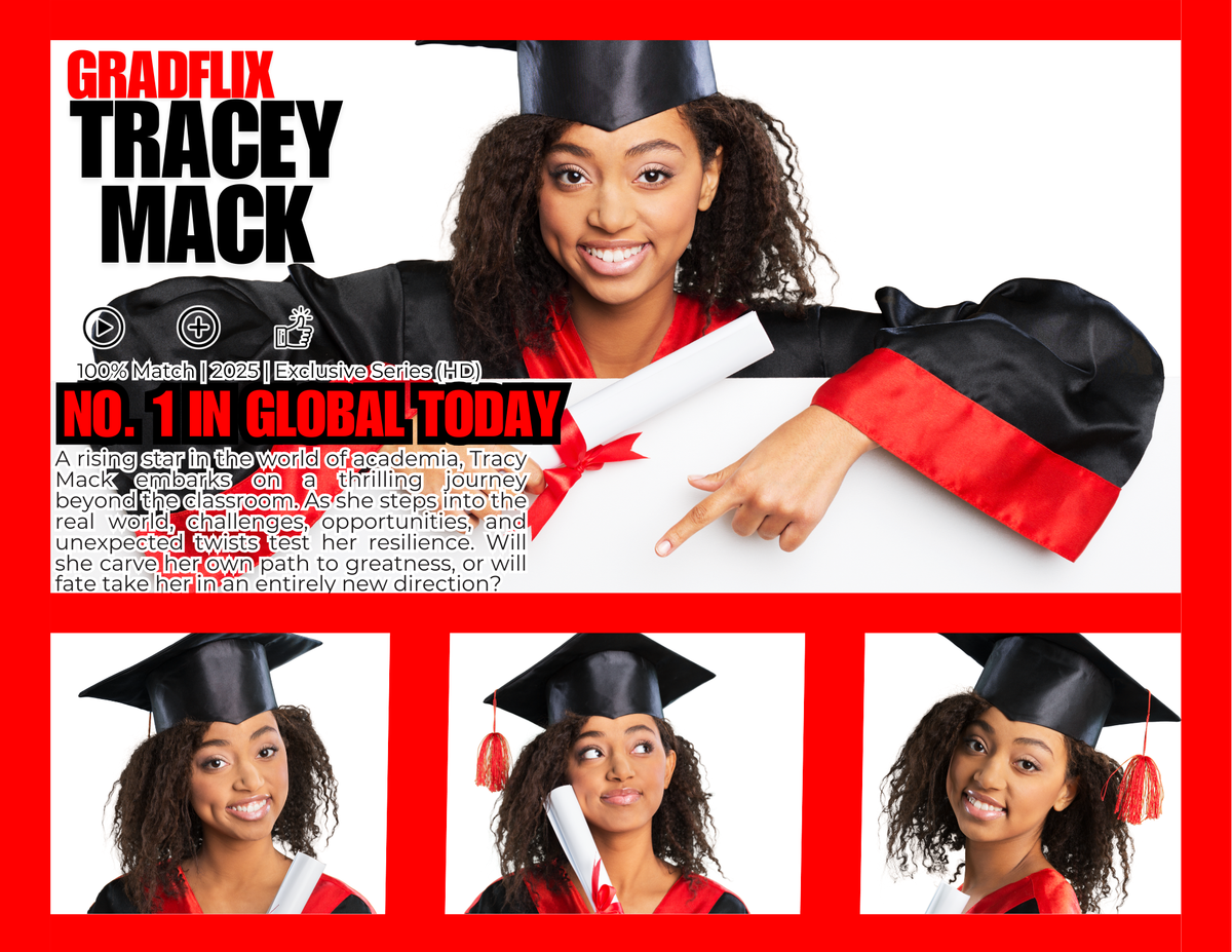 Custom Gradflix graduation photo canvas for senior