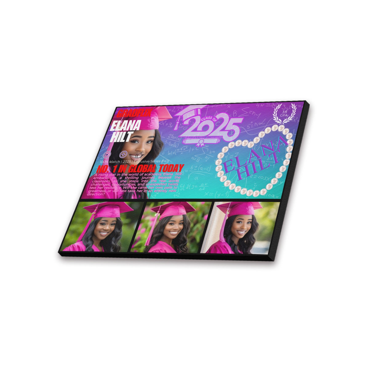Custom Gradflix graduation photo canvas for senior