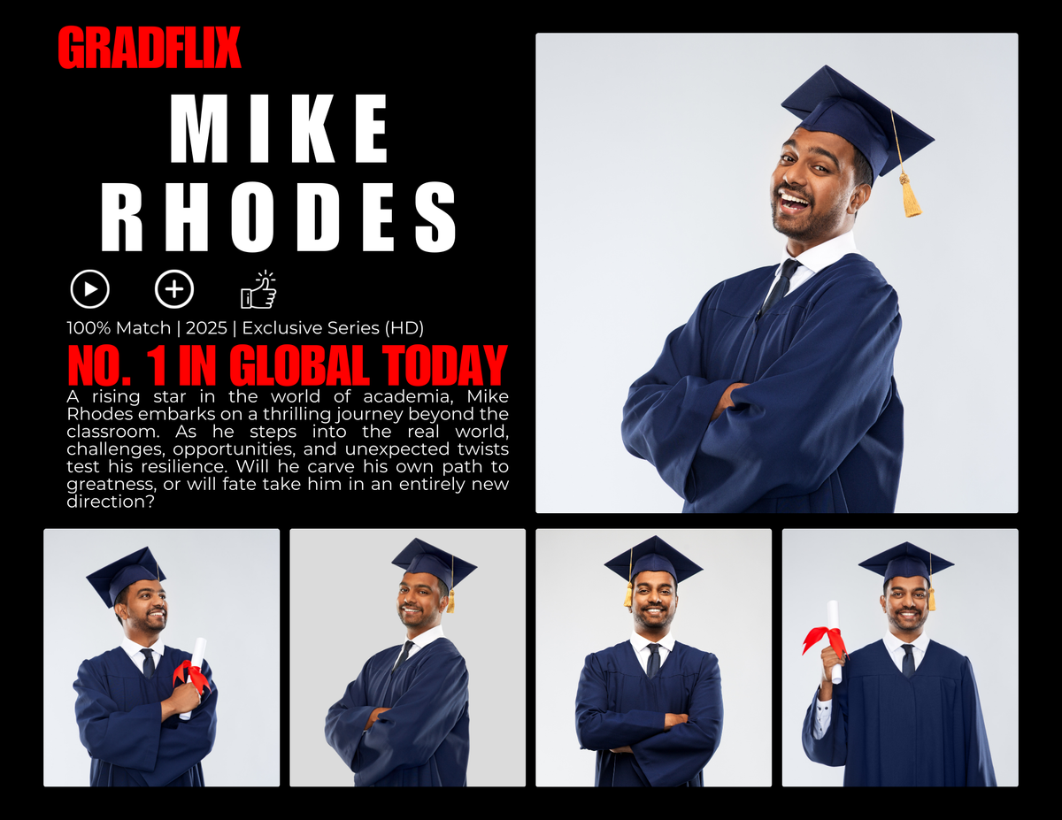 Custom Gradflix graduation photo canvas for senior