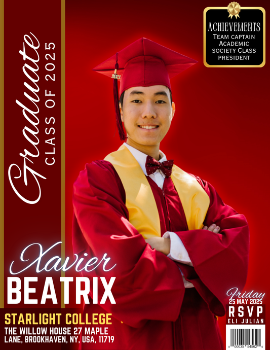 Custom graduation magazine cover framed photo