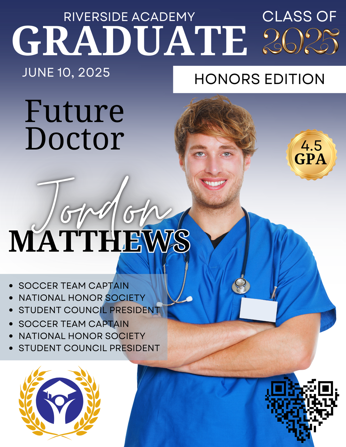 Custom graduation magazine cover framed photo