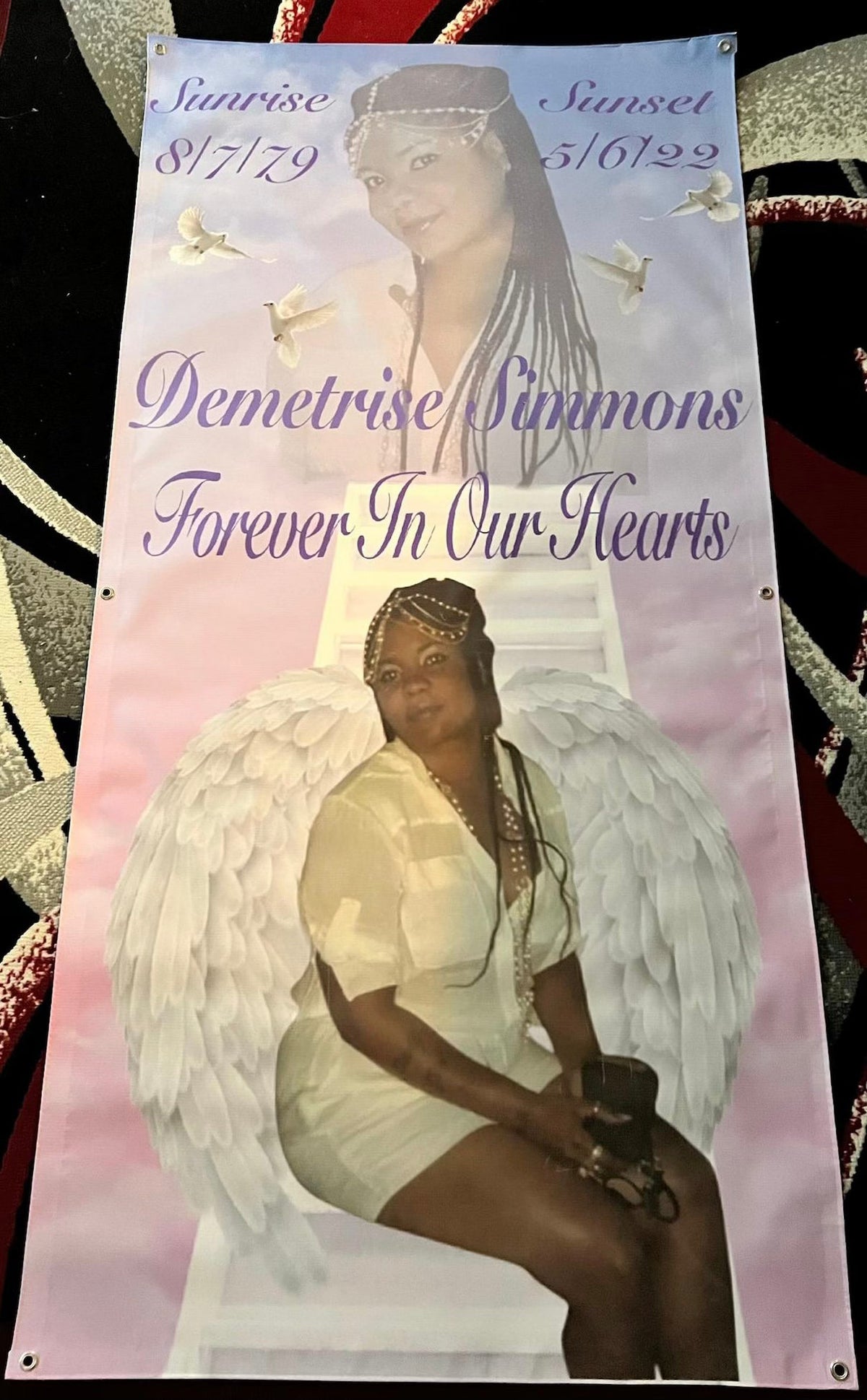 Custom memorial grave blanket personalized vinyl sign, infant child adult sizes