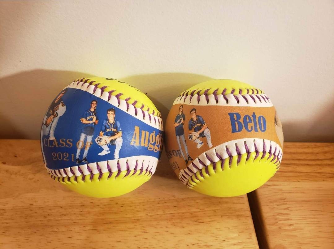 Custom personalized display baseball softball with photo design