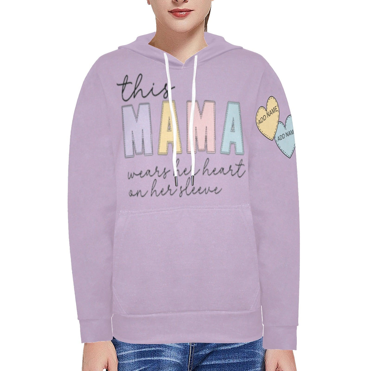 This Mama wears her heart on her sleeve personalized shirt