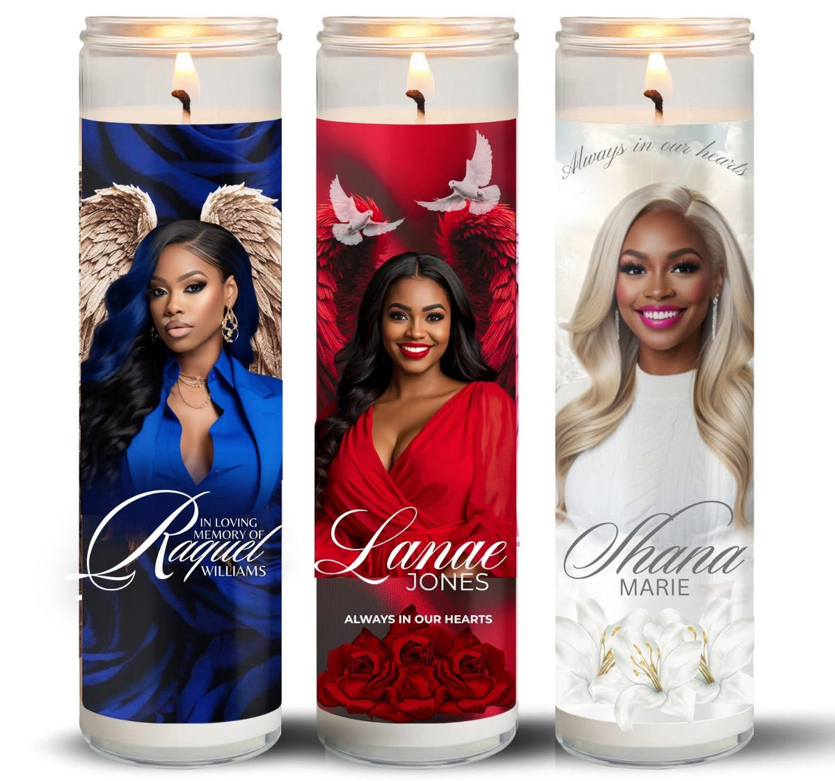 Custom personalized memorial pillar candle