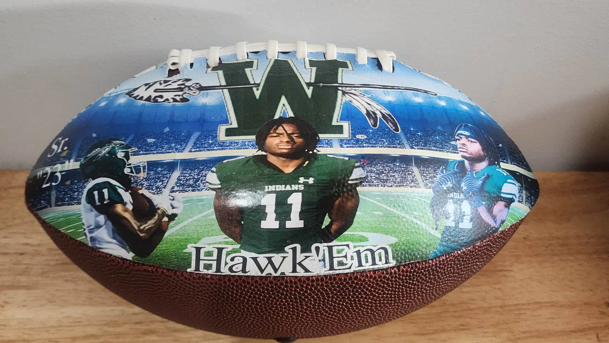 Custom personalized football display ball sports keepsake