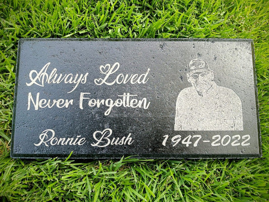 Custom personalized memorial headstone with photo design