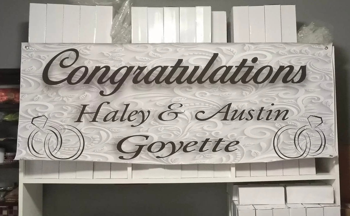 Custom personalized vinyl banner for events and sports