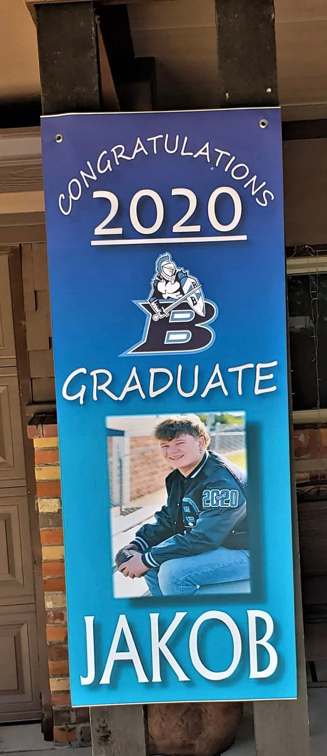 Custom personalized vinyl banner for events and sports