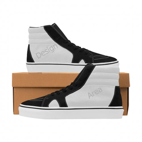 Custom women's high top skateboarding shoes with personalized design print