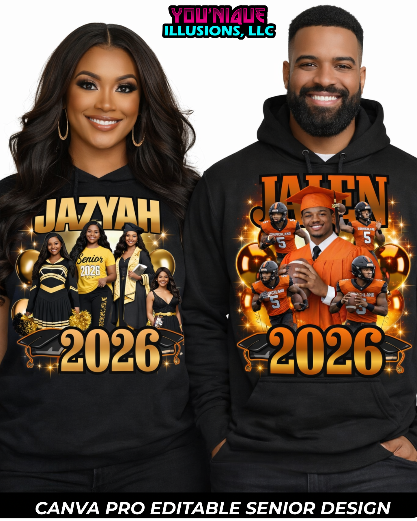 Class of 2026 Digital Design Template - Personalized Name & Color Options