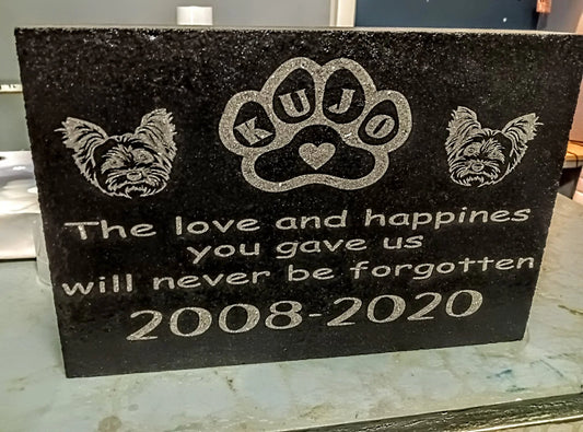 Custom memorial pet stone personalized with picture, 8x10 inches