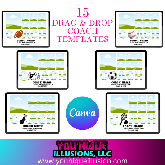 Coach Appreciation Canva Template Bundle, Editable Sports Coach Design, Senior Night Coach Gift, Drag and Drop Template, Instant Download