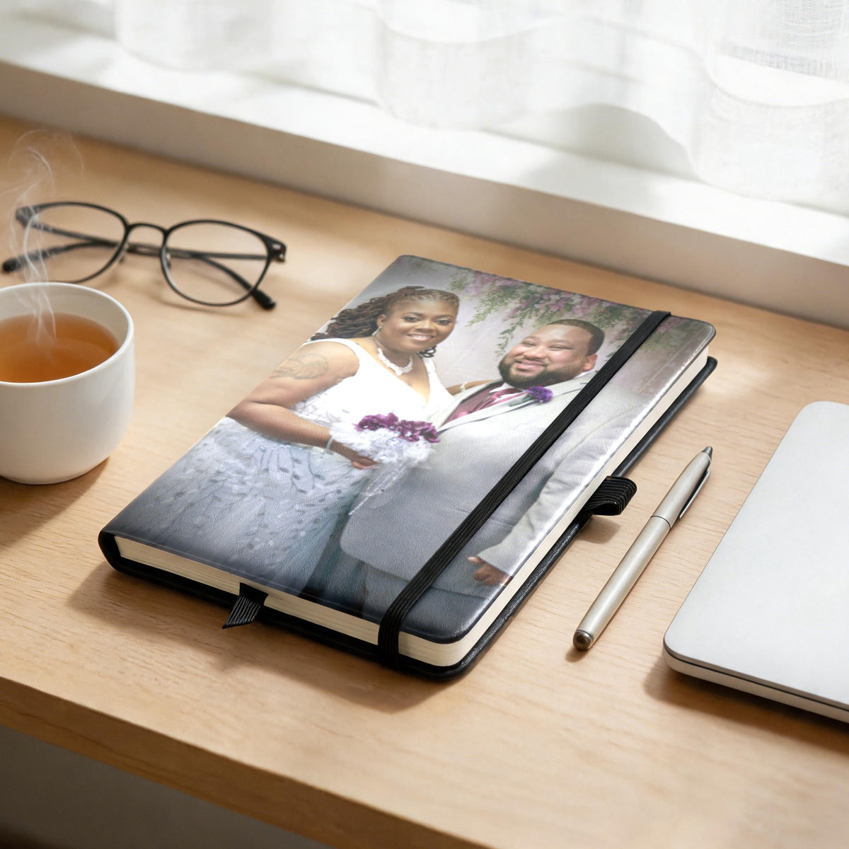 Personalized Strap Notebook with Custom Front Cover