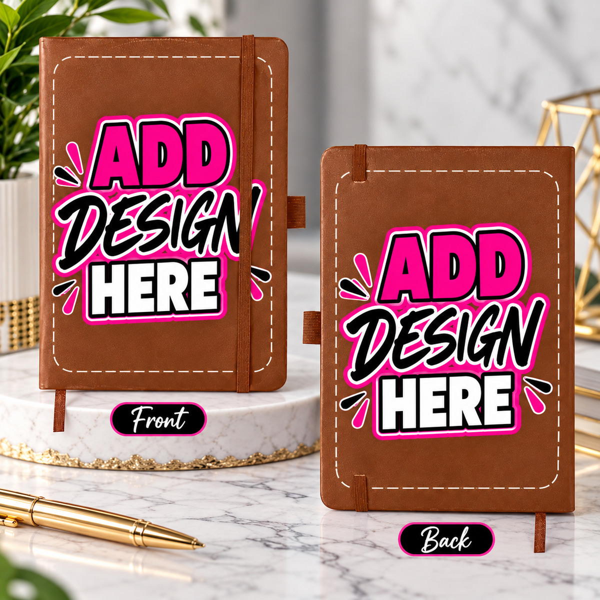 Personalized Strap Notebook with Custom Front Cover