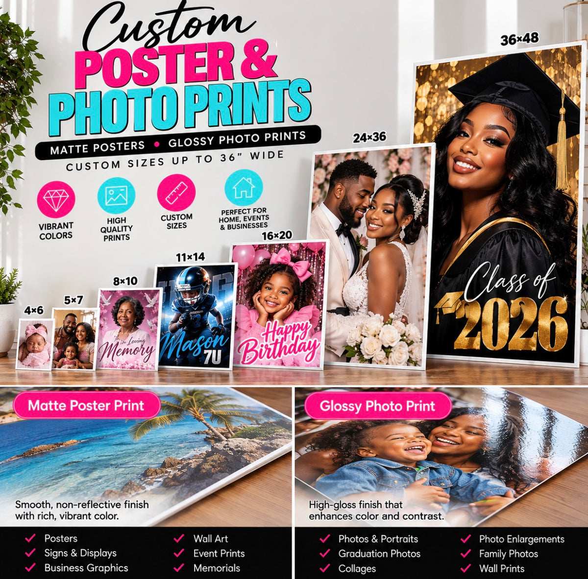 Custom Poster & Photo Prints | Matte or Glossy