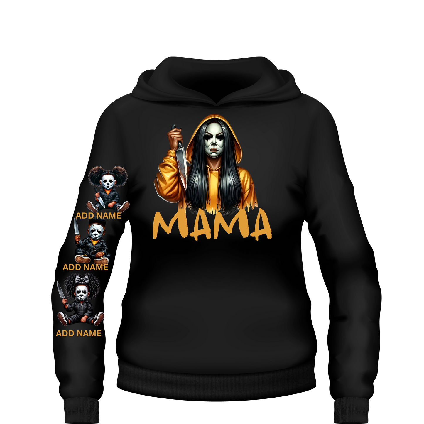 Mama of Halloween In Orange Hoodie