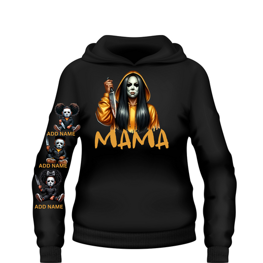 Mama of Halloween In Orange Hoodie