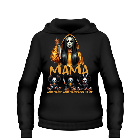 Mama of Halloween In Orange Hoodie