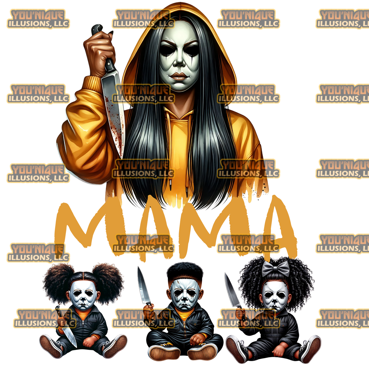 Mama of Halloween In Orange Hoodie