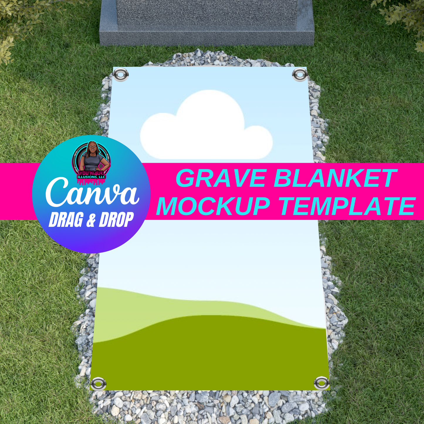 Grave Blanket Mockup (Canva)
