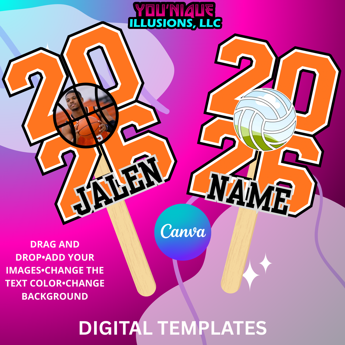 2026 Drag & Drop Sports Fan Template Bundle