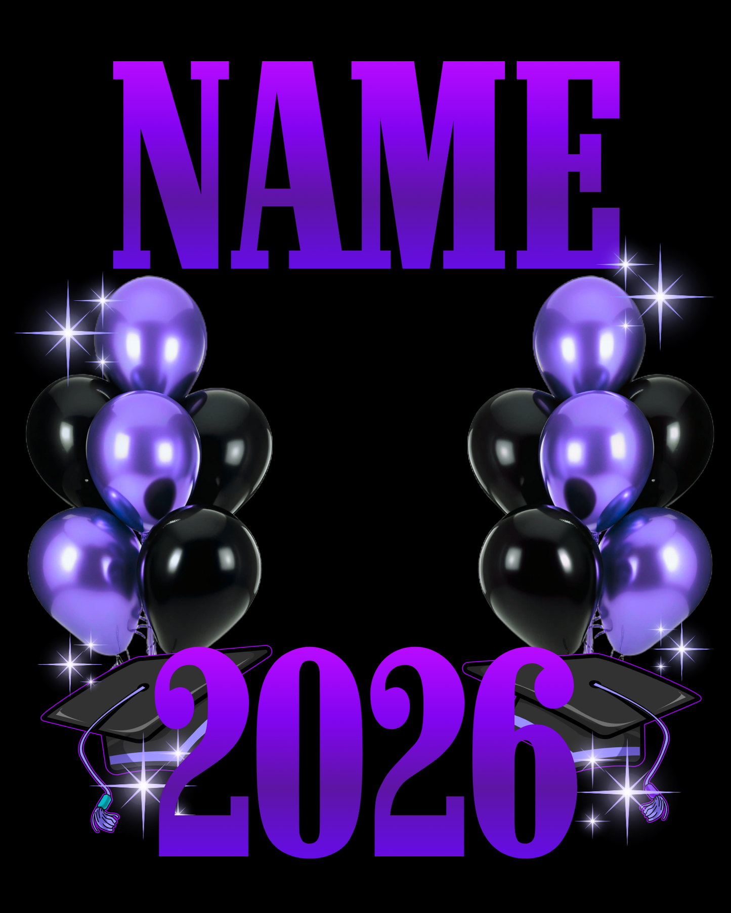 Class of 2026 Digital Design Template - Personalized Name & Color Options