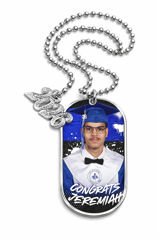 12 Graduation Double Sided Keychains or Ball Chain Necklaces