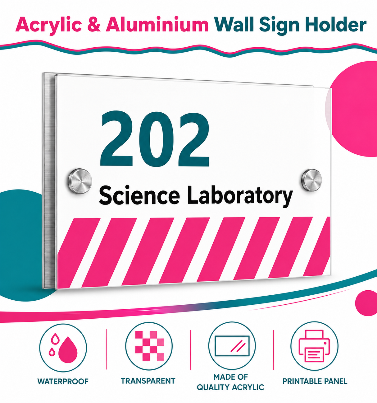 Acrylic Wall Name Plate Holders Office Door Sign
