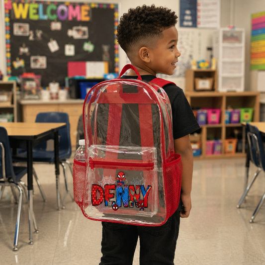 Clear Custom Bookbag — Personalized School Backpack