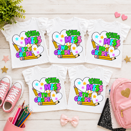 Little Miss Personalized Grade Level Shirt