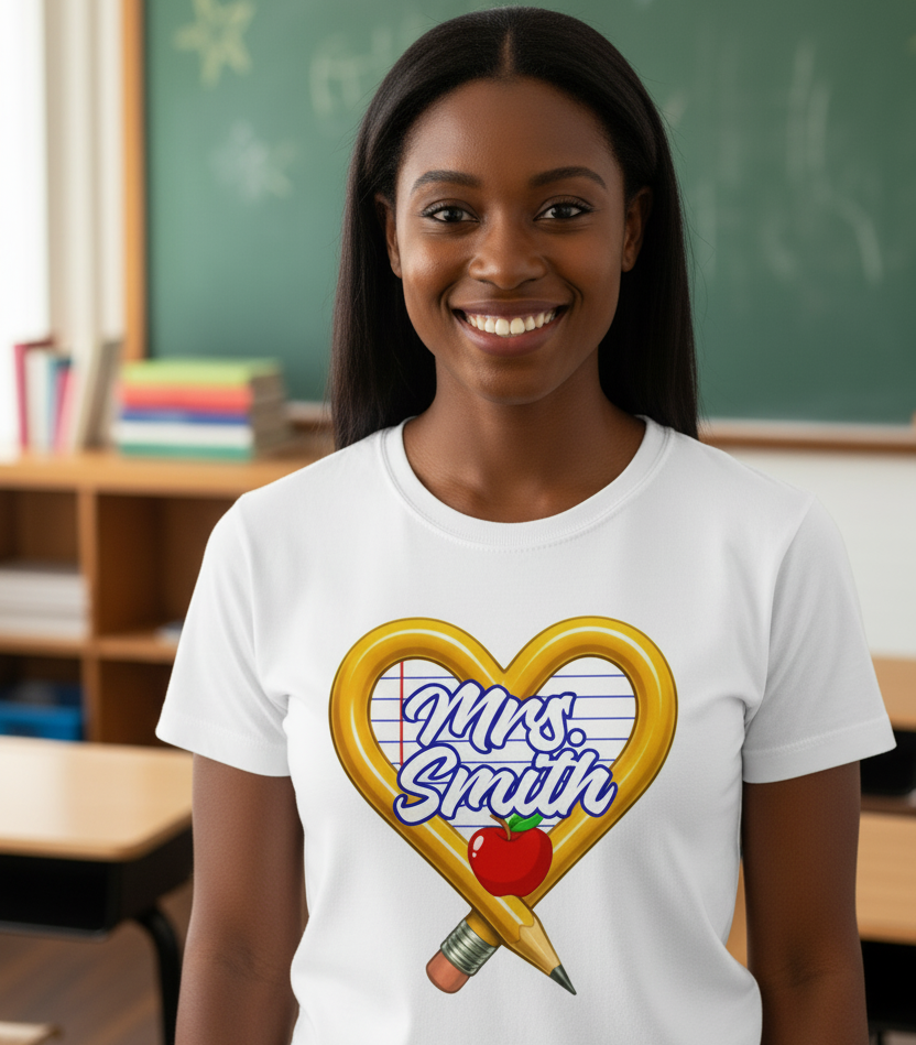 Teacher Heart Personalized T-Shirt