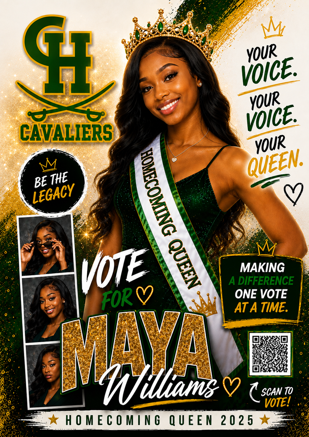 Custom Homecoming King & Queen Campaign Posters | Personalized School Election Posters