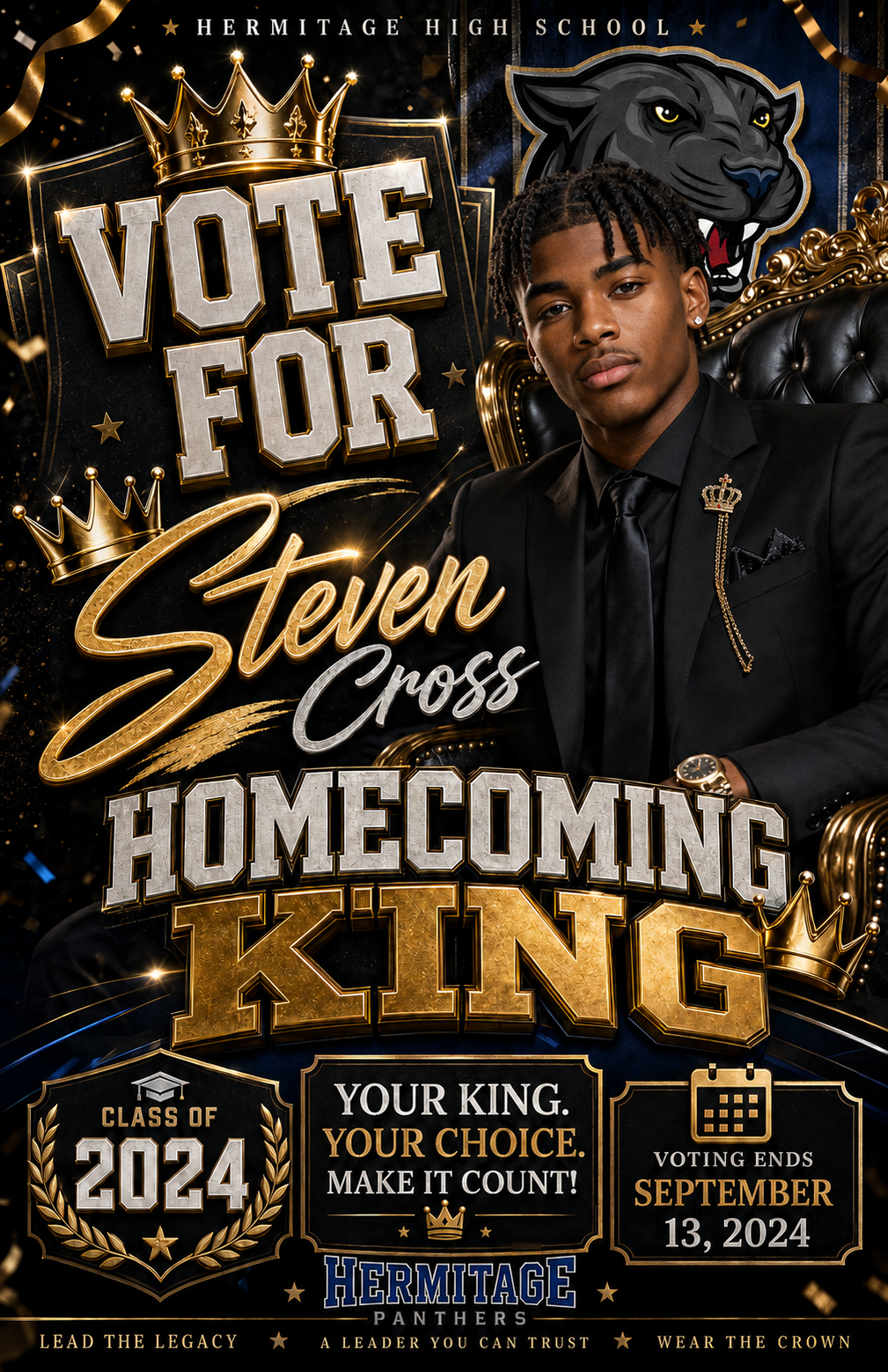 Custom Homecoming King & Queen Campaign Posters | Personalized School Election Posters