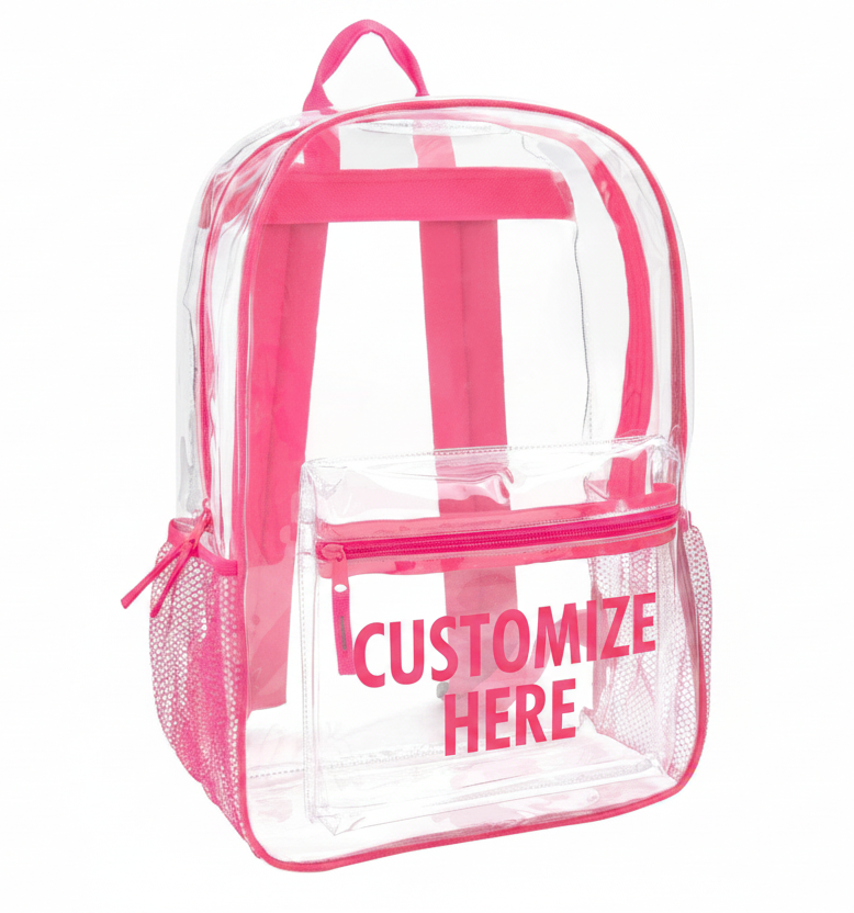 Clear Custom Bookbag Personalized School Backpack