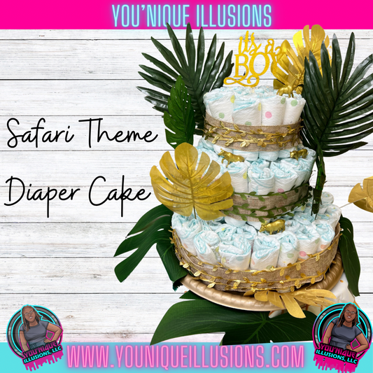 Custom Safari Diaper Cake 